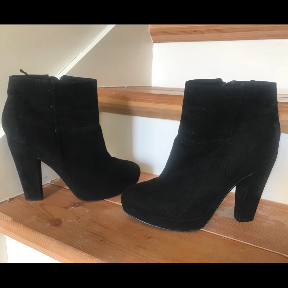 H&M black faux suede boots ladies size 8